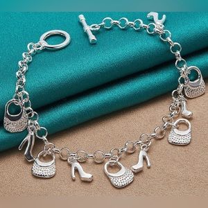 🎉 Heels & Handbags Charm Bracelet